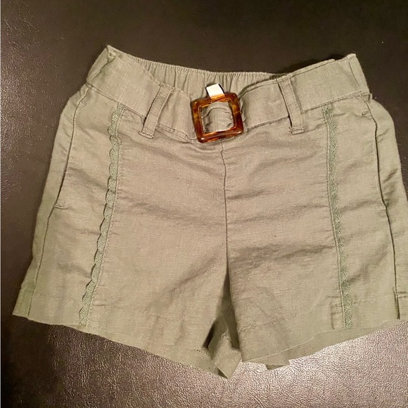 Janie and Jack Other - Janie and Jack Olive Green Shorts with Elastic Waistband and Faux Belt 3T